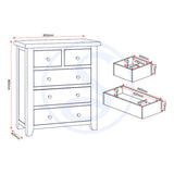 Wooden Chest Of 5 Drawers - Windsor
