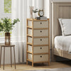 Wooden Chest Of 5 Fabric Drawers 33cm Wide - Velmora
