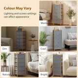 Wooden Chest Of 5 Fabric Drawers 33cm Wide - Velmora
