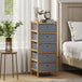 Wooden Chest Of 5 Fabric Drawers 33cm Wide - Velmora
