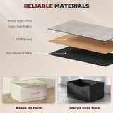 Wooden Chest Of 5 Fabric Drawers 45cm Wide With Steel Frame And Handle - Velmora