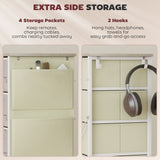 Wooden Chest Of 5 Fabric Drawers 45cm Wide With Steel Frame And Handle - Velmora