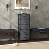 Wooden Chest Of 5 Fabric Drawers 45cm Wide With Steel Frame - Velmora