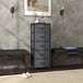 Wooden Chest Of 5 Fabric Drawers 45cm Wide With Steel Frame - Velmora