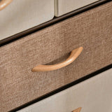 Wooden Chest Of 5 Fabric Drawers 58cm Wide With Steel Frame - Velmora