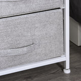 Wooden Chest Of 5 Fabric Drawers 83cm Wide With Metal Frame - Velmora