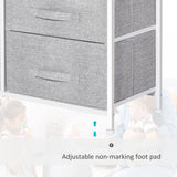 Wooden Chest Of 5 Fabric Drawers 83cm Wide With Metal Frame - Velmora