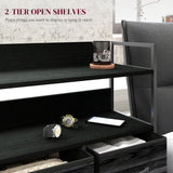 Wooden Chest Of 5 Fabric Drawers 98cm Wide With Steel Frame - Velmora
