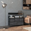 Wooden Chest Of 5 Fabric Drawers 98cm Wide With Steel Frame - Velmora
