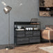 Wooden Chest Of 5 Fabric Drawers 98cm Wide With Steel Frame - Velmora