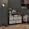 Wooden Chest Of 5 Fabric Drawers 98cm Wide With Steel Frame - Velmora