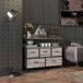 Wooden Chest Of 5 Fabric Drawers 98cm Wide With Steel Frame - Velmora