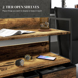 Wooden Chest Of 5 Fabric Drawers 98cm Wide With Steel Frame - Velmora