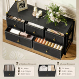 Wooden Chest Of 5 Faux Leather Drawers Front 100cm Wide With Metal Frame - Velmora