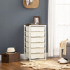 Wooden Chest Of 5 Plastic Drawers 41.5cm Wide With Steel Frame - Velmora