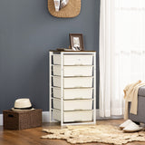 Wooden Chest Of 5 Plastic Drawers 41.5cm Wide With Steel Frame - Velmora