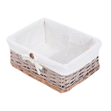 Wooden Chest Of 5 Wicker Drawers 40cm Wide - Velmora