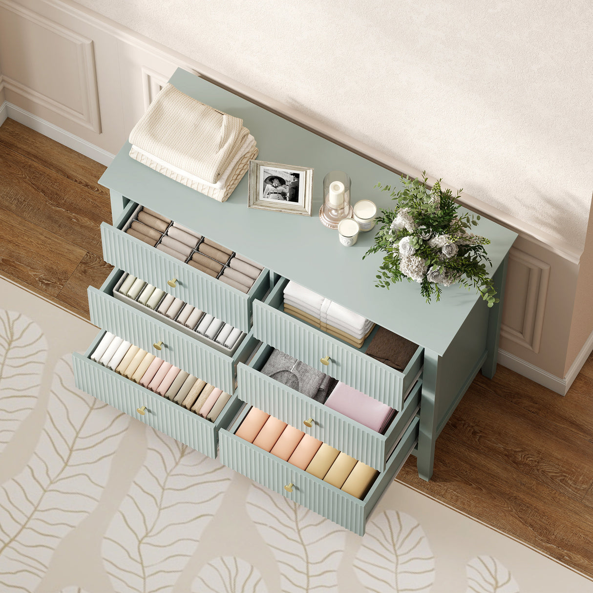 Wooden Chest Of 6 Drawers 100cm Wide - Velmora