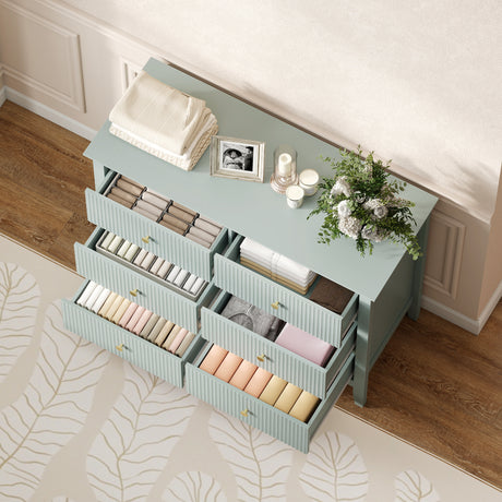Wooden Chest Of 6 Drawers 100cm Wide - Velmora