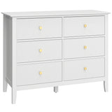 Wooden Chest Of 6 Drawers 100cm Wide - Velmora