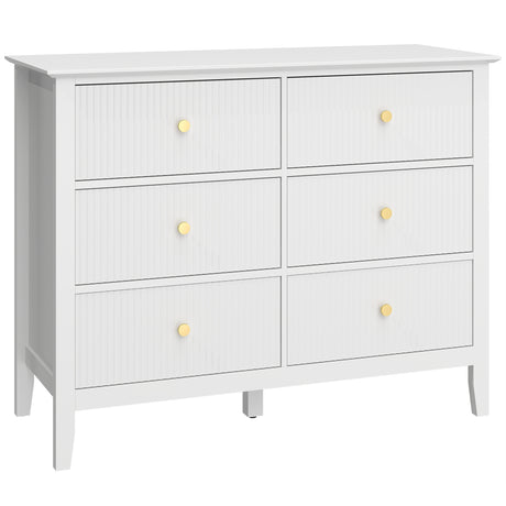 Wooden Chest Of 6 Drawers 100cm Wide - Velmora