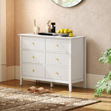 Wooden Chest Of 6 Drawers 100cm Wide - Velmora