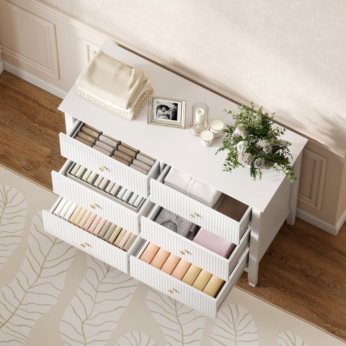 Wooden Chest Of 6 Drawers 100cm Wide - Velmora