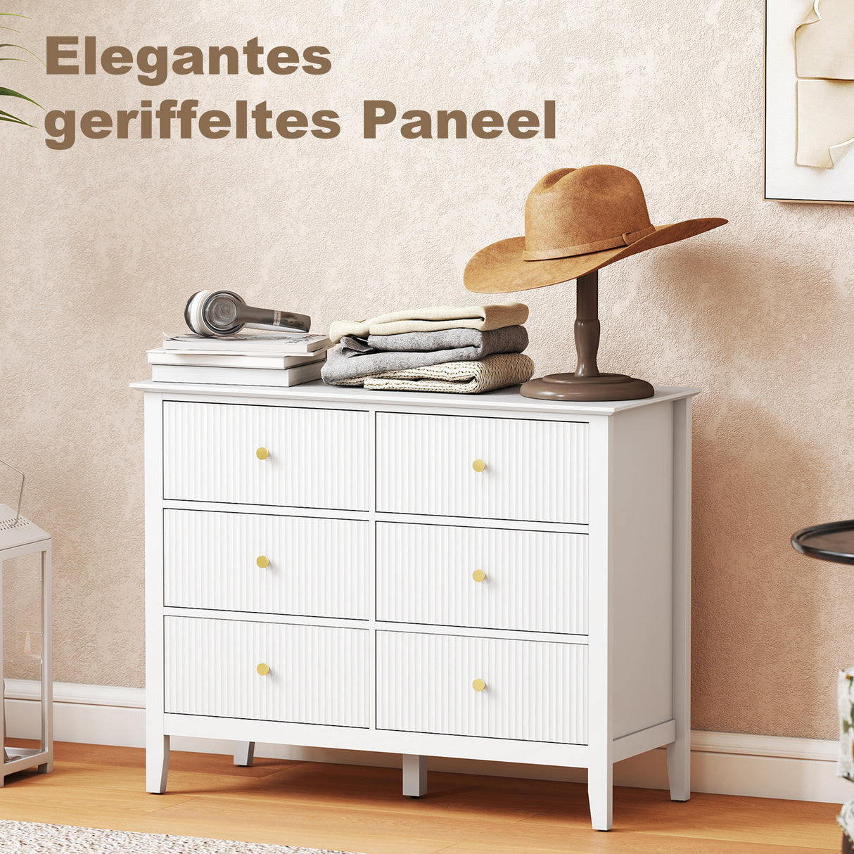 Wooden Chest Of 6 Drawers 100cm Wide - Velmora