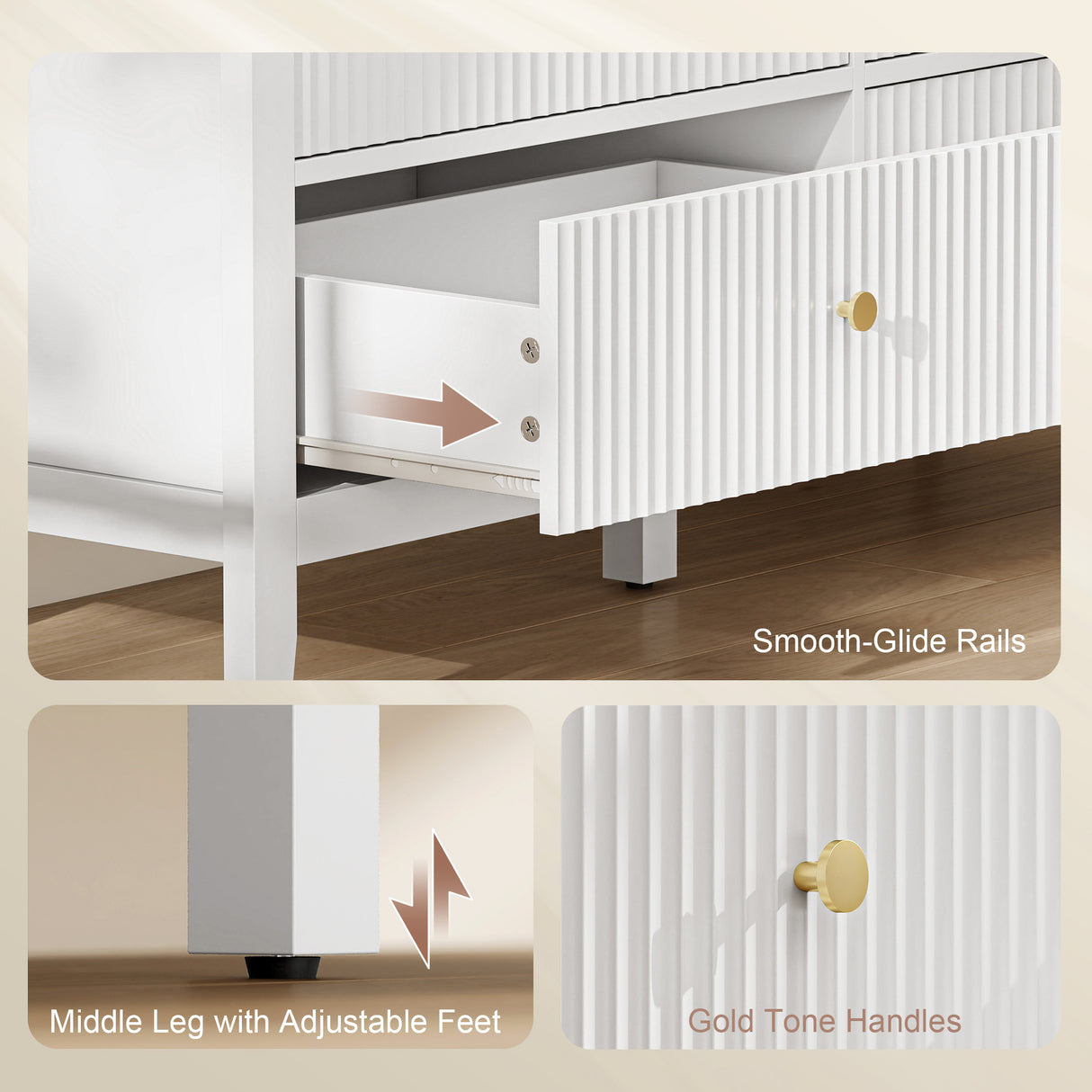 Wooden Chest Of 6 Drawers 100cm Wide - Velmora