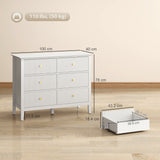 Wooden Chest Of 6 Drawers 100cm Wide - Velmora