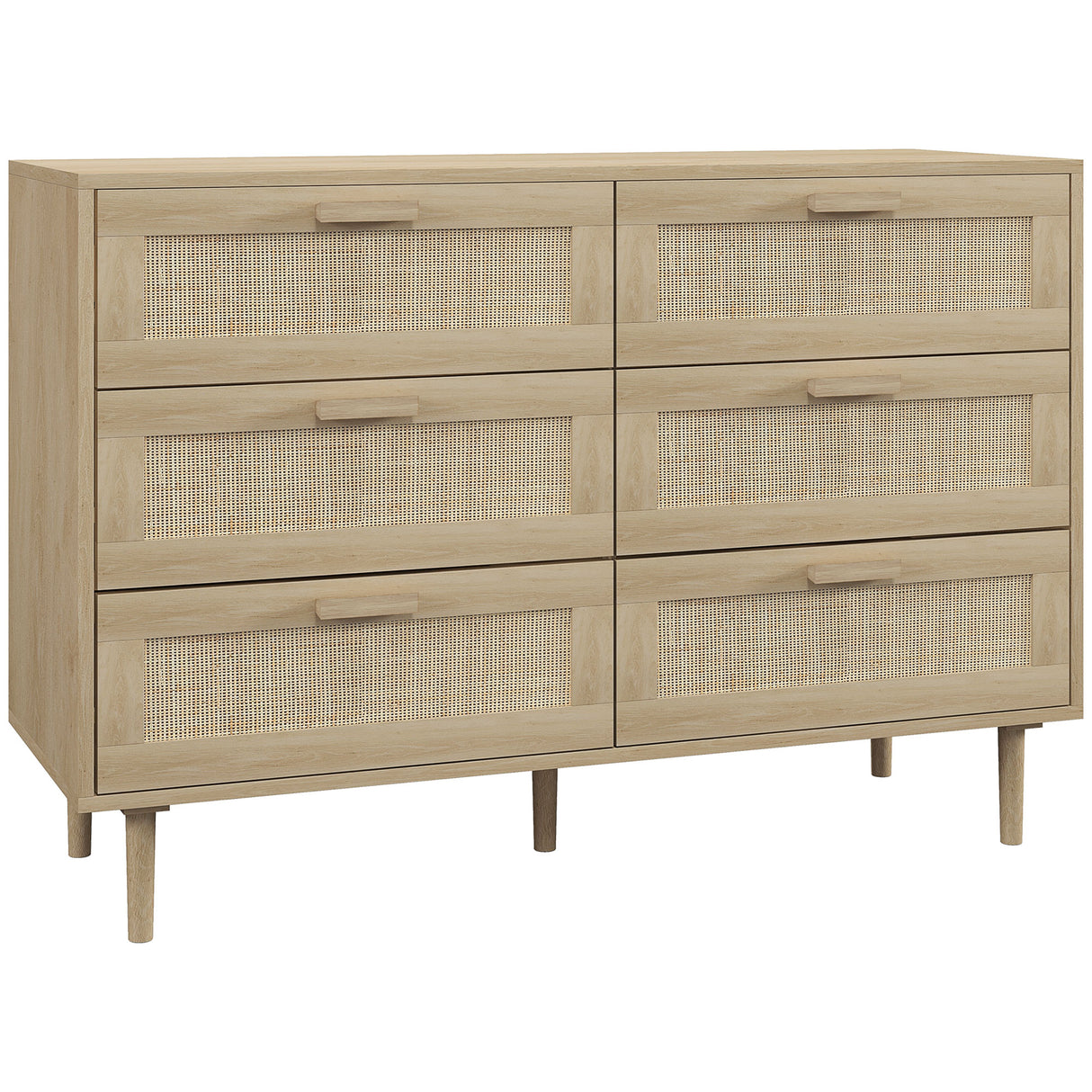 Wooden Chest Of 6 Drawers 110cm Wide - Velmora