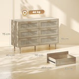 Wooden Chest Of 6 Drawers 110cm Wide - Velmora