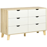 Wooden Chest Of 6 Drawers 120cm Wide - Velmora
