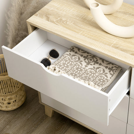 Wooden Chest Of 6 Drawers 120cm Wide - Velmora