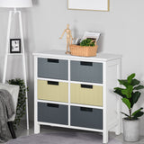Wooden Chest Of 6 Drawers 62cm Wide - Velmora