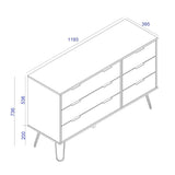 Wooden Chest Of 6 Drawers - Augusta