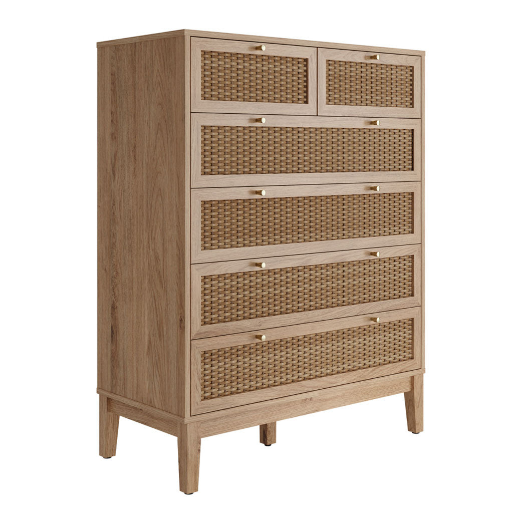 Wooden Chest Of 6 Drawers - Bordeaux