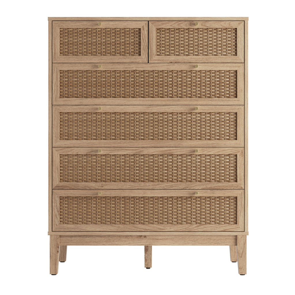 Wooden Chest Of 6 Drawers - Bordeaux