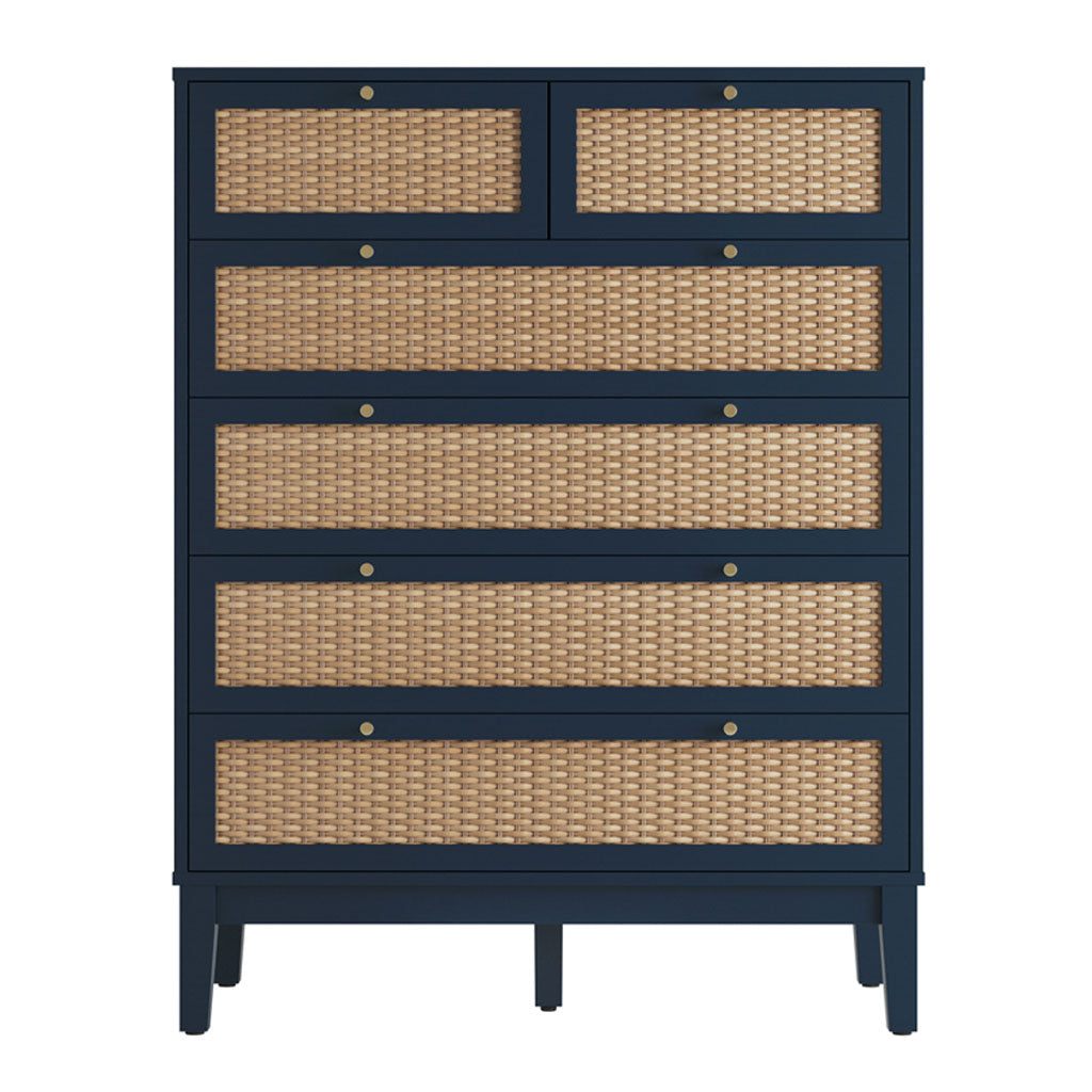 Wooden Chest Of 6 Drawers - Bordeaux