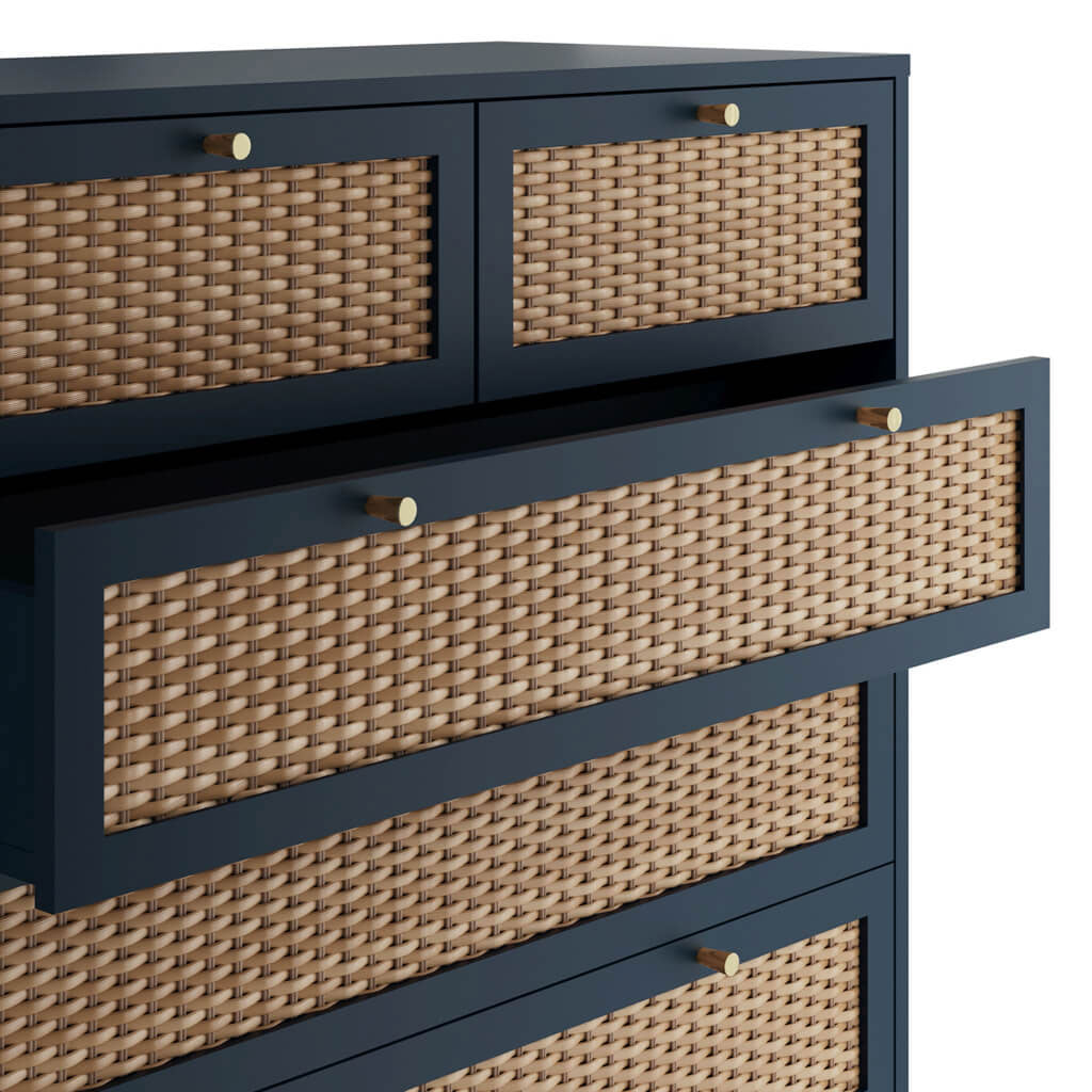 Wooden Chest Of 6 Drawers - Bordeaux