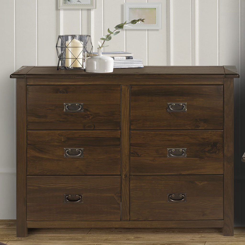 Wooden Chest Of 6 Drawers - Boston