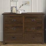 Wooden Chest Of 6 Drawers - Boston
