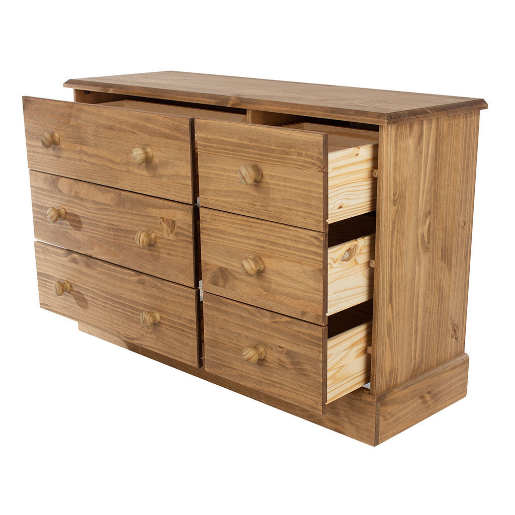 Wooden Chest Of 6 Drawers - Cotswold