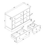 Wooden Chest Of 6 Drawers - Cotswold