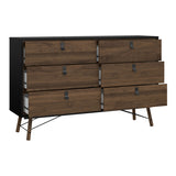 Wooden Chest Of 6 Drawers Double Dresser - Ry