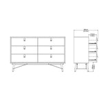 Wooden Chest Of 6 Drawers Double Dresser - Ry