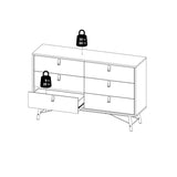Wooden Chest Of 6 Drawers Double Dresser - Ry
