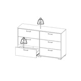 Wooden Chest Of 6 Drawers Double Dresser - Sofia