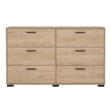 Wooden Chest Of 6 Drawers Double Dresser - Sofia