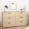 Wooden Chest Of 6 Drawers Double Dresser - Sofia